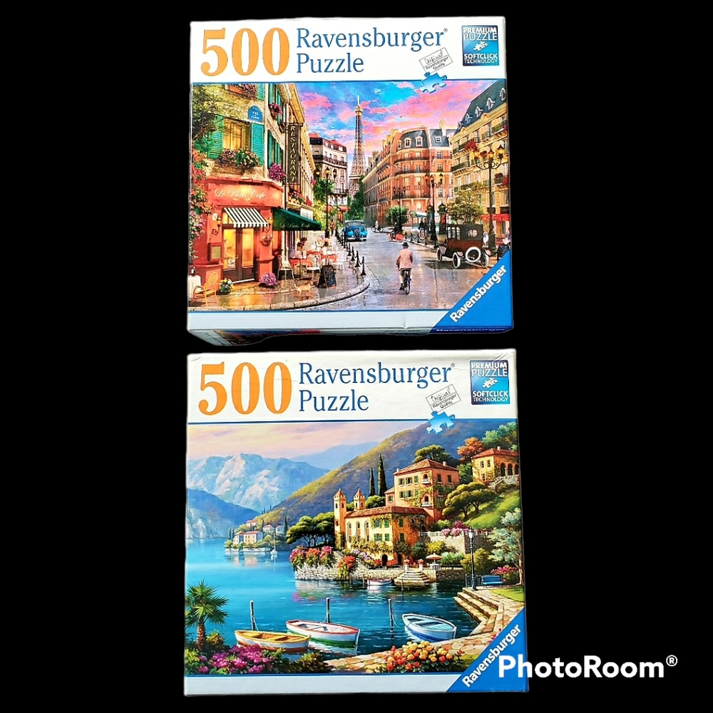Ravensburger Puzzles 500 Piece Jigsaw Villa Bella Vista & Parisian Sunset